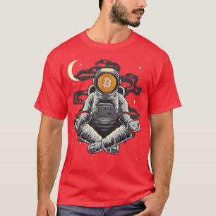 Astronaut Yoga BitCoin BTC Coin To The Moon Crypto T-Shirt