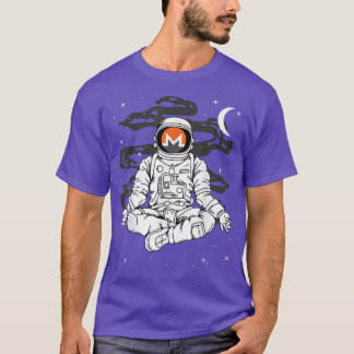 Astronaut Yoga Monero XMR Coin To The Moon Crypto T-Shirt