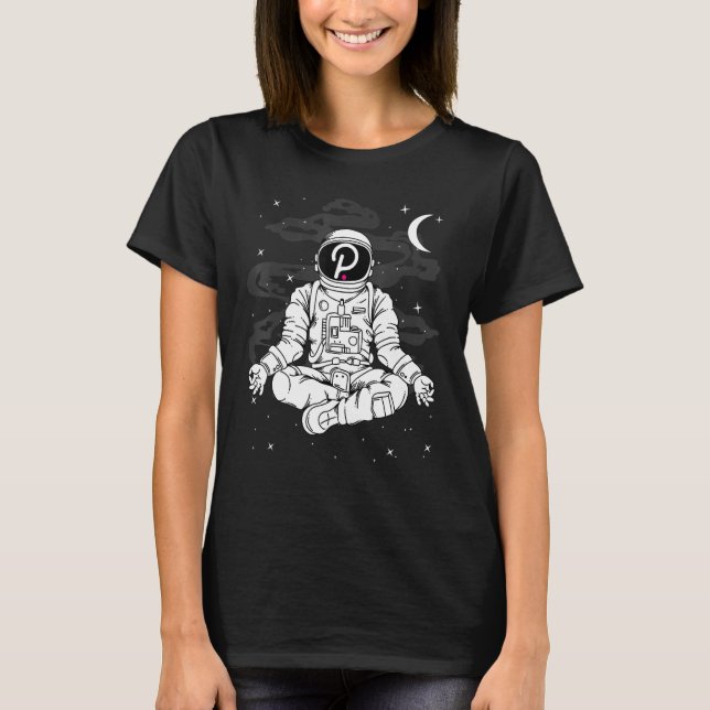 Astronaut Yoga Polkadot Dot Coin To The Moon Crypt T-Shirt (Front)