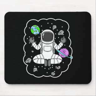 Astronaut Yoga Space Meditation Mouse Pad
