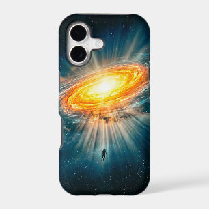 Astronaute Flottant Galaxie Dorée Espace Science-F