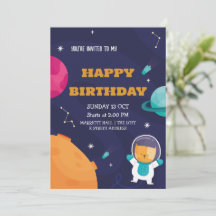 astronaute Invitation pour enfant
