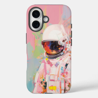 astronaute rose abstrait coque iphone de peinture