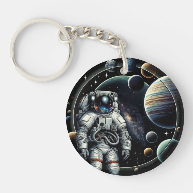 Astronaute vintage et planètes (Devant)