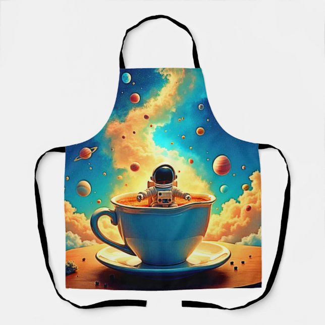 Astronaut's Coffee Cosmos Journey Apron (Front)