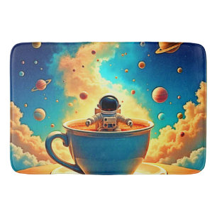 Astronaut's Coffee Cosmos Journey Bath Mat