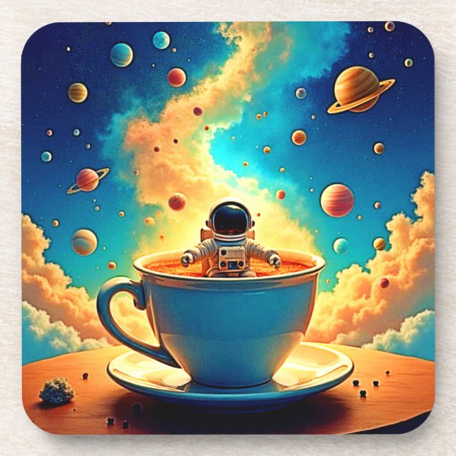 Astronaut's Coffee Cosmos Journey Coaster (Front)