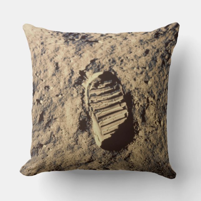 Astronaut's Footprint Throw Pillow (Front)