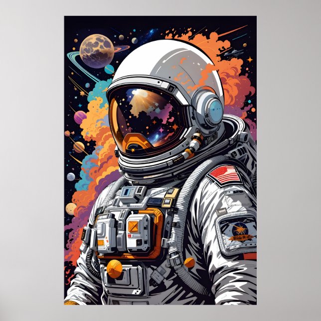 Astronauts In Space Poster (Front)