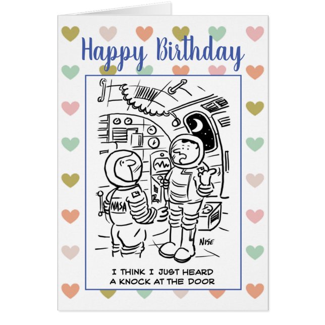 Astronauts in Space Think There's a Knock Cartoon (Front)