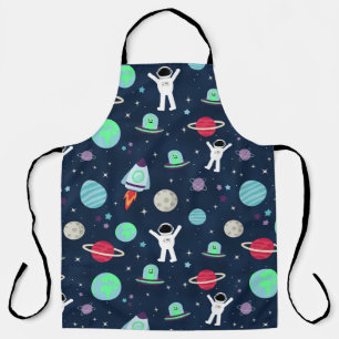 Astronauts Planets Rockets and Aliens Apron