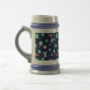 Astronauts Planets Rockets and Aliens Beer Stein