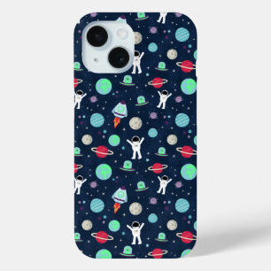 Astronauts Planets Rockets and Aliens iPhone 15 Case