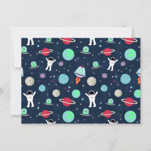 Astronauts Planets Rockets and Aliens Invitation