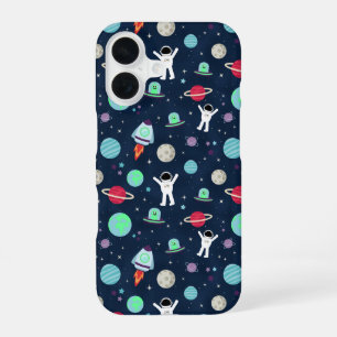 Astronauts Planets Rockets and Aliens iPhone 16 Case