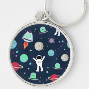 Astronauts Planets Rockets and Aliens Keychain