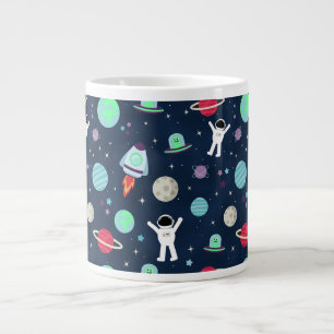 Astronauts Planets Rockets and Aliens Large Coffee Mug
