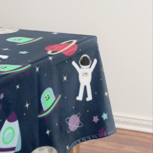Astronauts Planets Rockets and Aliens Tablecloth