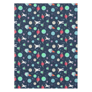Astronauts Planets Rockets and Aliens Tablecloth