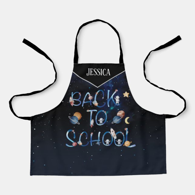 Astronauts Planets Space, Back To School Apron (Front)
