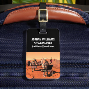 Astronauts Setting Up Weather Equipment On Mars. Luggage Tag