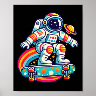 Astronauts Skateboarding In Space Aka Space Boardi Poster