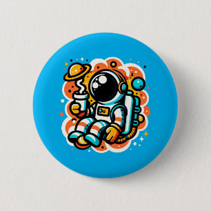 Astronaut's Space Coffee Moment 2 Inch Round Button