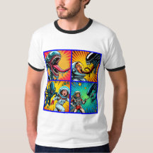 Astronauts vs Alien Pop Art