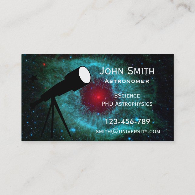Astronomer Astrophysicist Nebula star design Business Card (Front)