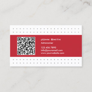 Astronomer Cool QR Code Red Label Business Card