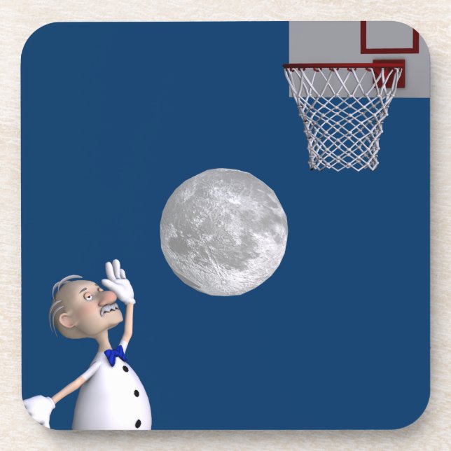 Astronomer Playing Basketball Coaster (Front)