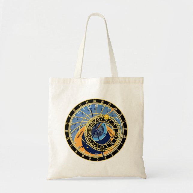 Astronomical Clock Astrology Star Constellation Tote Bag (Front)