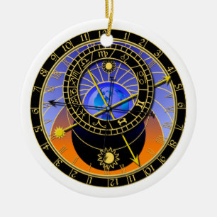 astronomical clock ceramic ornament