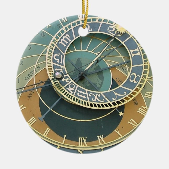Astronomical Clock Ceramic Ornament (Front)