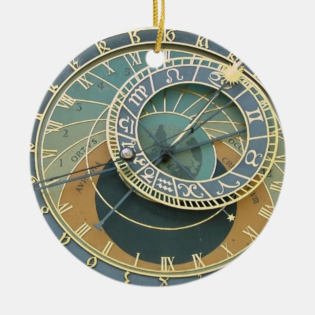 Astronomical Clock Ceramic Ornament (Front)