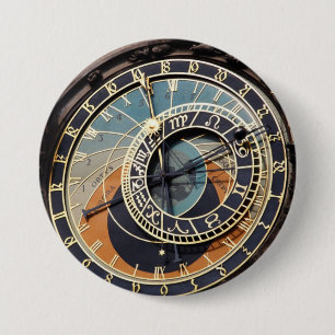 Astronomical Clock In Prague 3 Inch Round Button