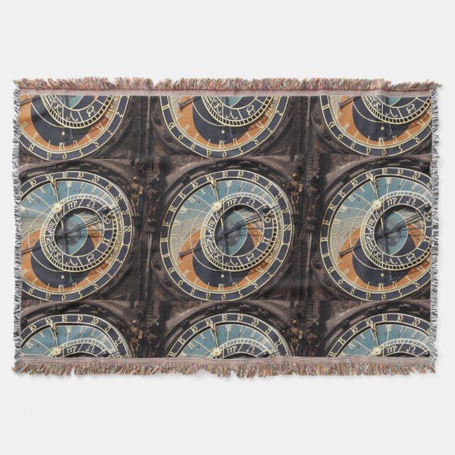 Astronomical Clock In Prague Throw Blanket (Front)
