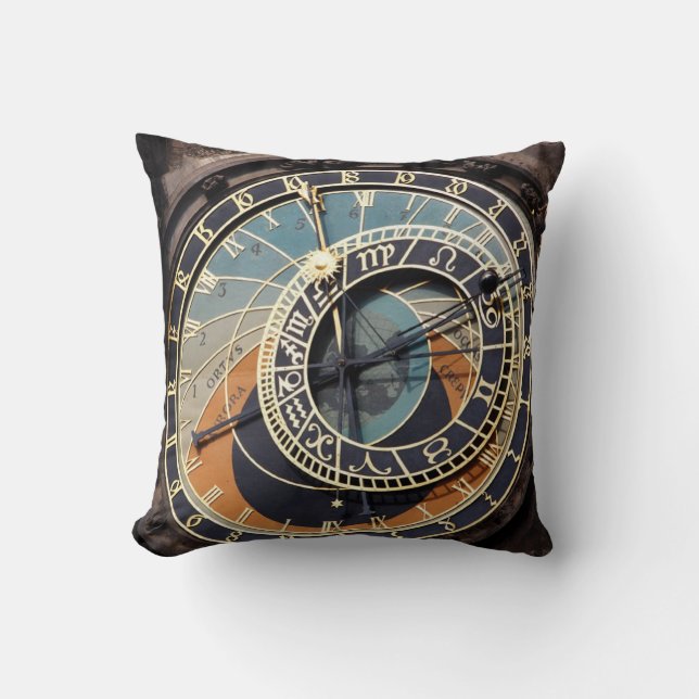 Astronomical Clock In Prague Throw Pillow (Front)