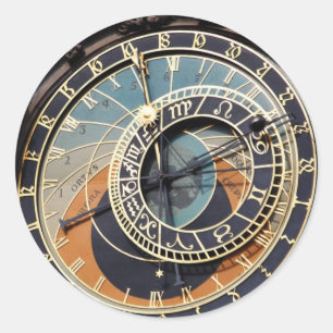 Astronomical Clock In Praque  Classic Round Sticker