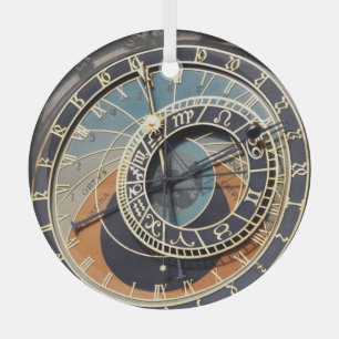 Astronomical Clock In Praque Glass Ornament