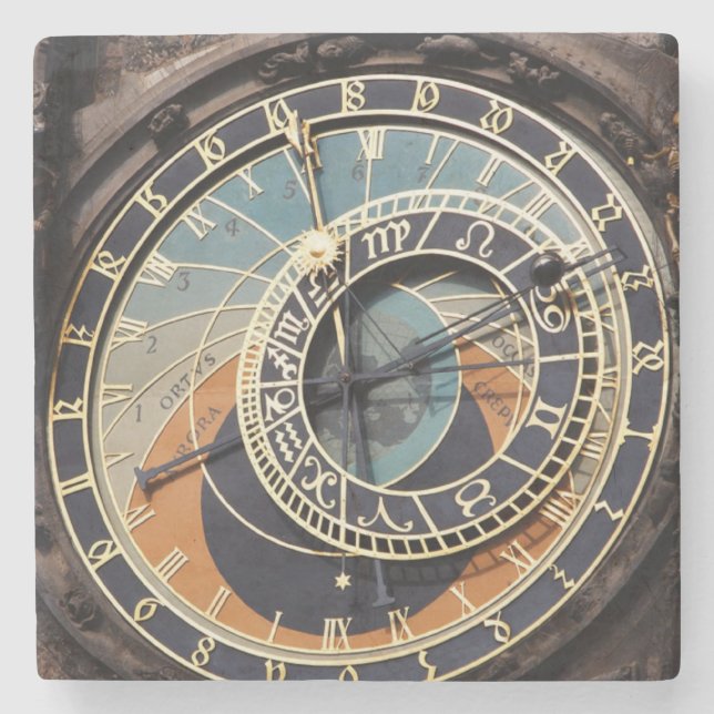 Astronomical Clock In Praque Stone Coaster (Front)