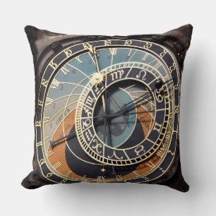 Astronomical Clock In Praque  Throw Pillow