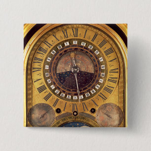Astronomical clock made for the Grand Dauphin 2 Inch Square Button