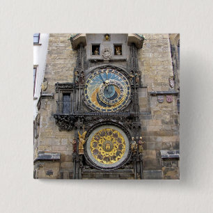 Astronomical Clock or Prague Orloj 2 Inch Square Button