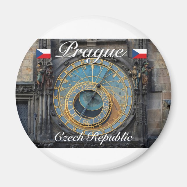 Astronomical clock Prague Orlog Czech Republic Magnet (Front)