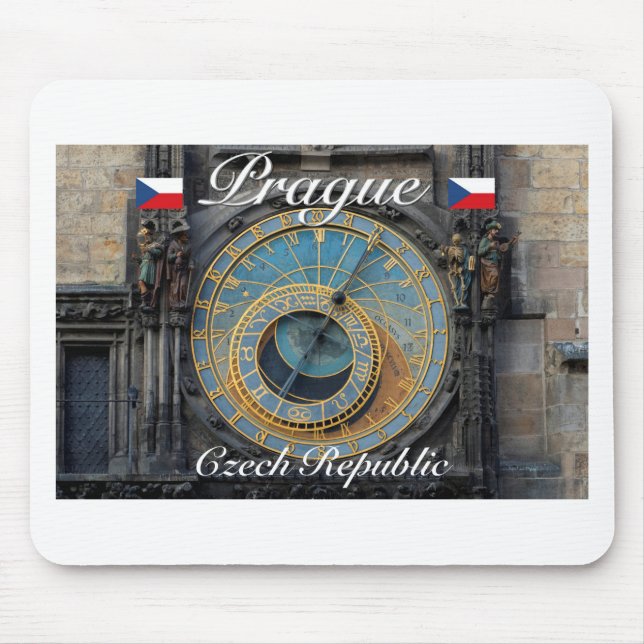 Astronomical clock Prague Orlog Czech Republic Mouse Pad (Front)