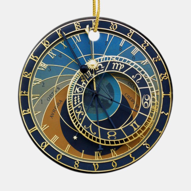 Astronomical Clock-Prague Orloj Ceramic Ornament (Front)