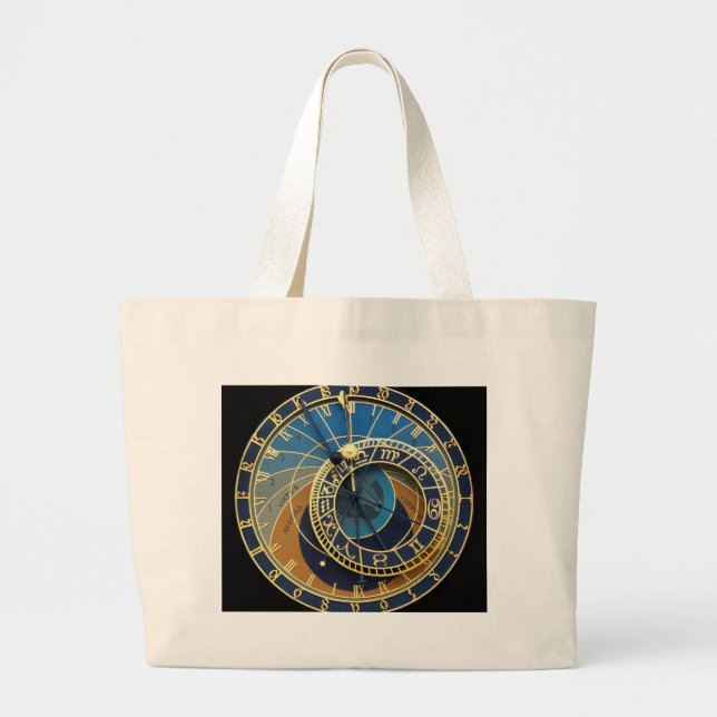 Astronomical Clock-Prague Orloj Large Tote Bag (Front)