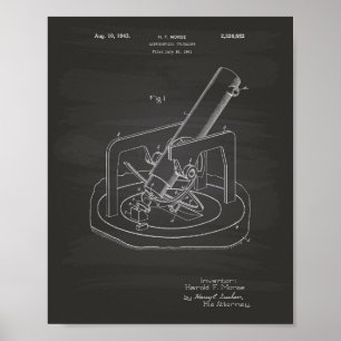 Astronomical Telescope 1943 Patent Art Chalkboard Poster