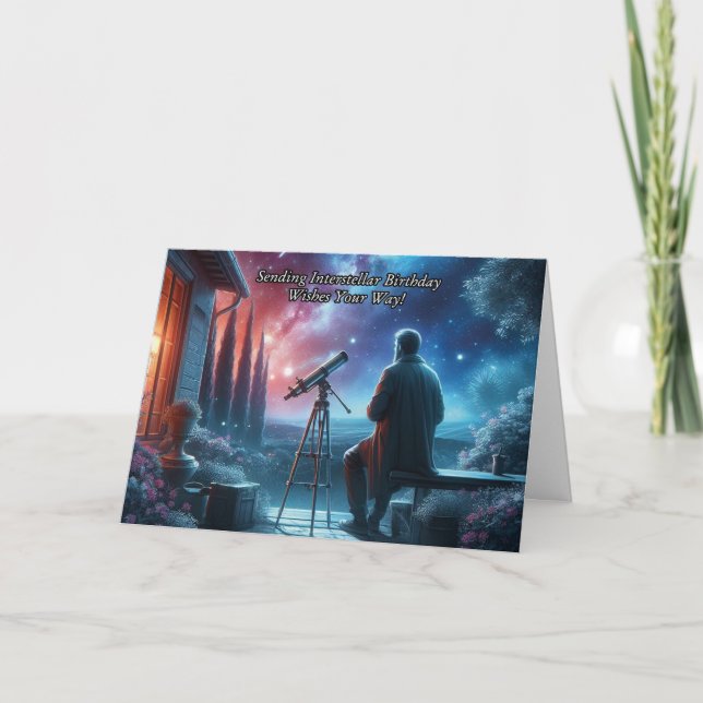 Astronomie Céleste Carte d'anniversaire à thème (Devant)